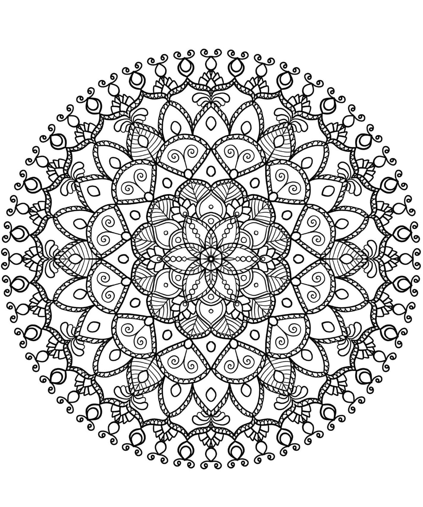 Mandala Coloring Pages 16 Hand Drawn Designs - Adult Coloring - 16 Pages digital download - Blululi