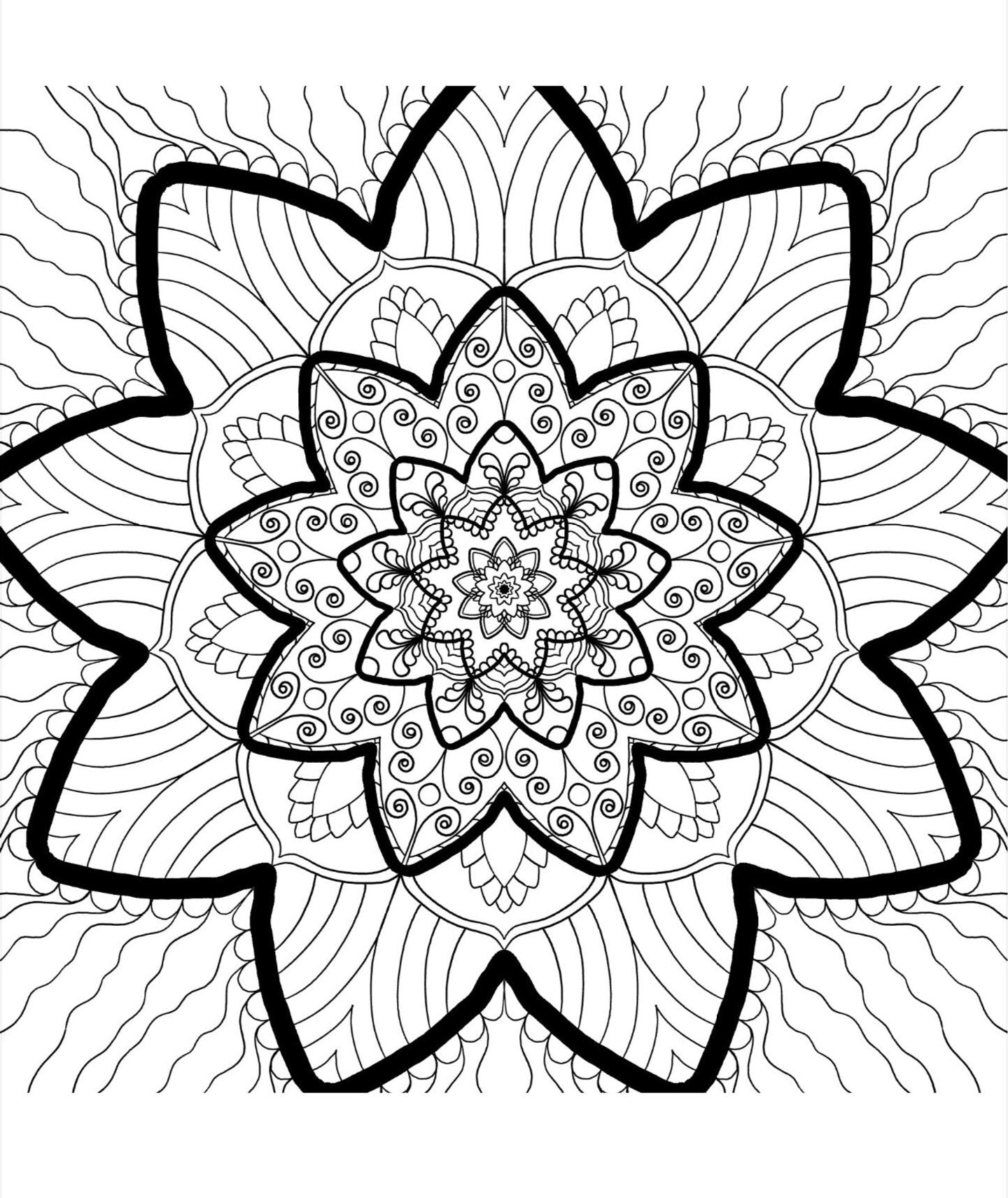 Mandala Coloring Pages 16 Hand Drawn Designs - Adult Coloring - 16 Pages digital download - Blululi