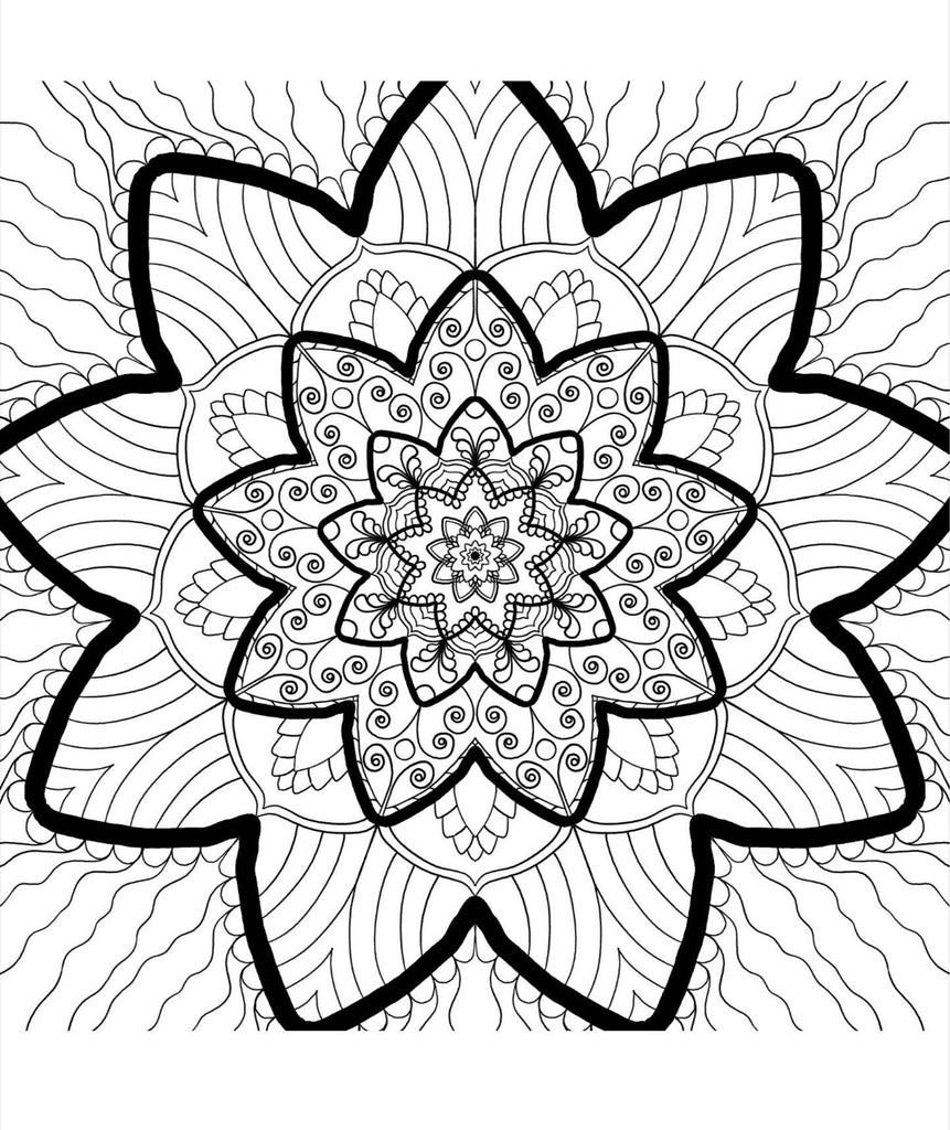Mandala Coloring Pages 16 Hand Drawn Designs - Adult Coloring - 16 Pages digital download - Blululi