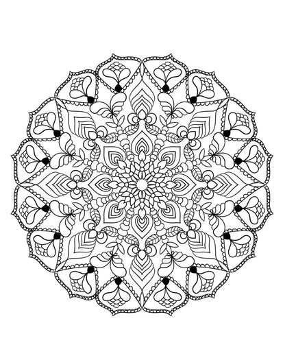 Mandala Coloring Pages 16 Hand Drawn Designs - Adult Coloring - 16 Pages digital download - Blululi