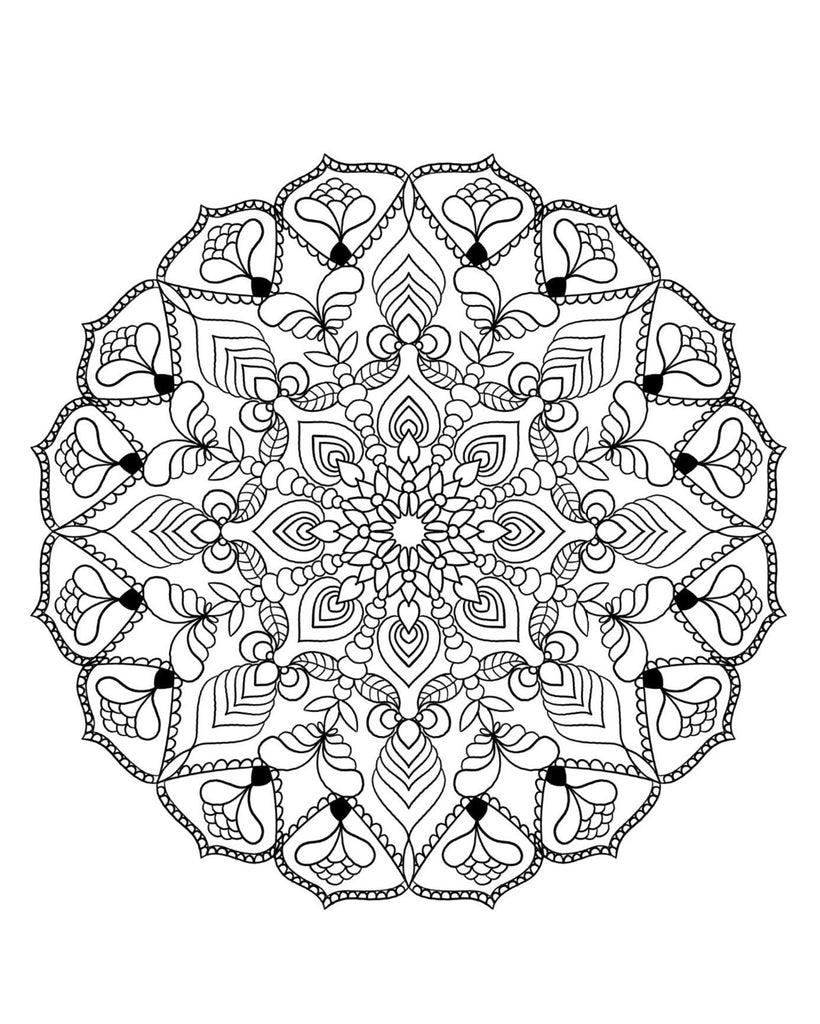 Mandala Coloring Pages 16 Hand Drawn Designs - Adult Coloring - 16 Pages digital download - Blululi