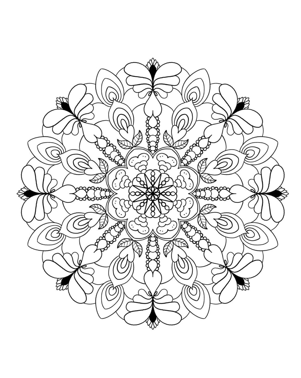 Mandala Coloring Pages 16 Hand Drawn Designs - Adult Coloring - 16 Pages digital download - Blululi
