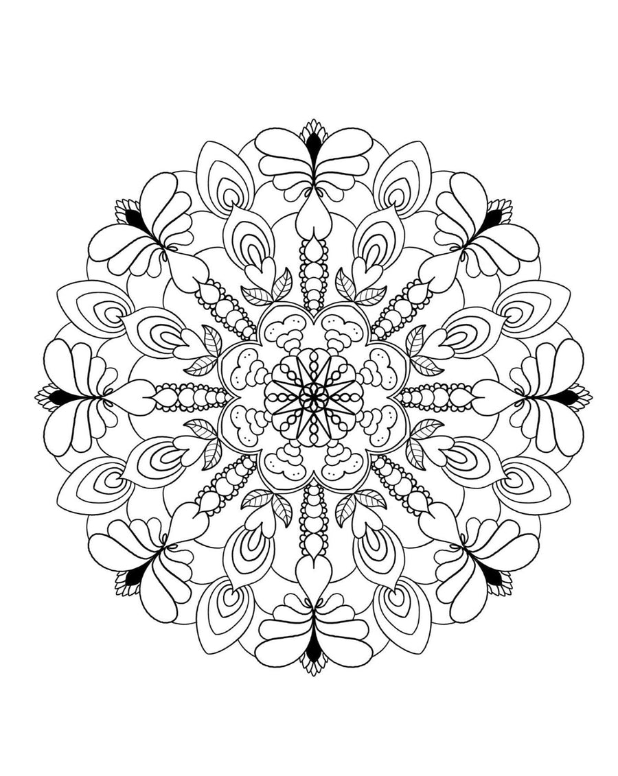 Mandala Coloring Pages 16 Hand Drawn Designs - Adult Coloring - 16 Pages digital download - Blululi