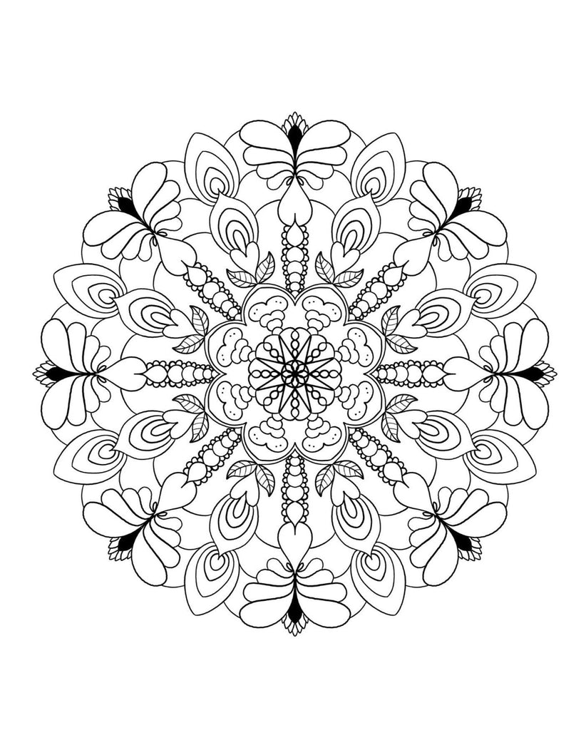 Mandala Coloring Pages 16 Hand Drawn Designs - Adult Coloring - 16 Pages digital download - Blululi