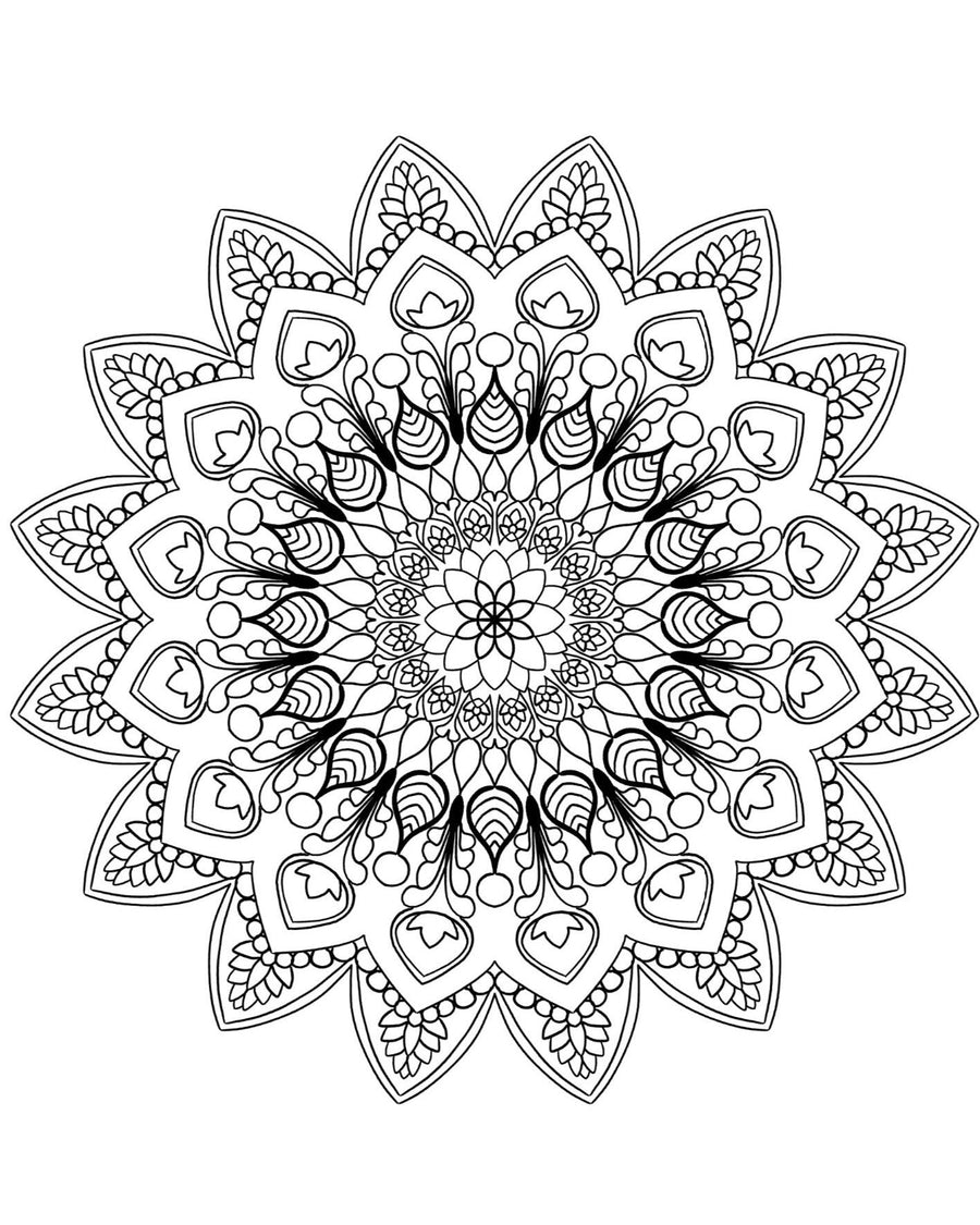 Mandala Coloring Pages 16 Hand Drawn Designs - Adult Coloring - 16 Pages digital download - Blululi
