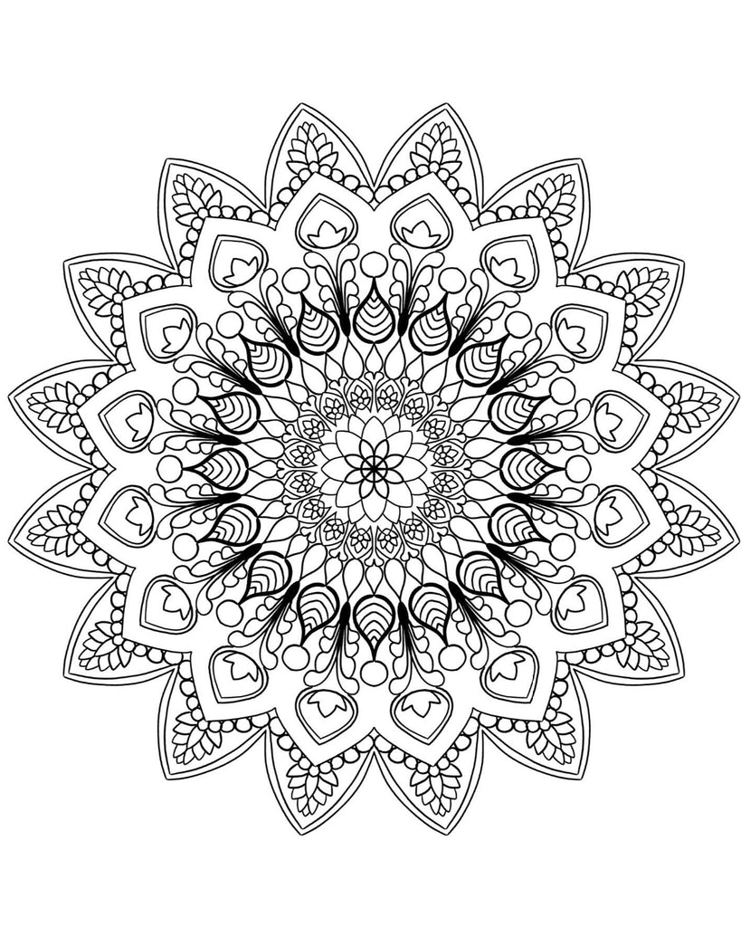 Mandala Coloring Pages 16 Hand Drawn Designs - Adult Coloring - 16 Pages digital download - Blululi