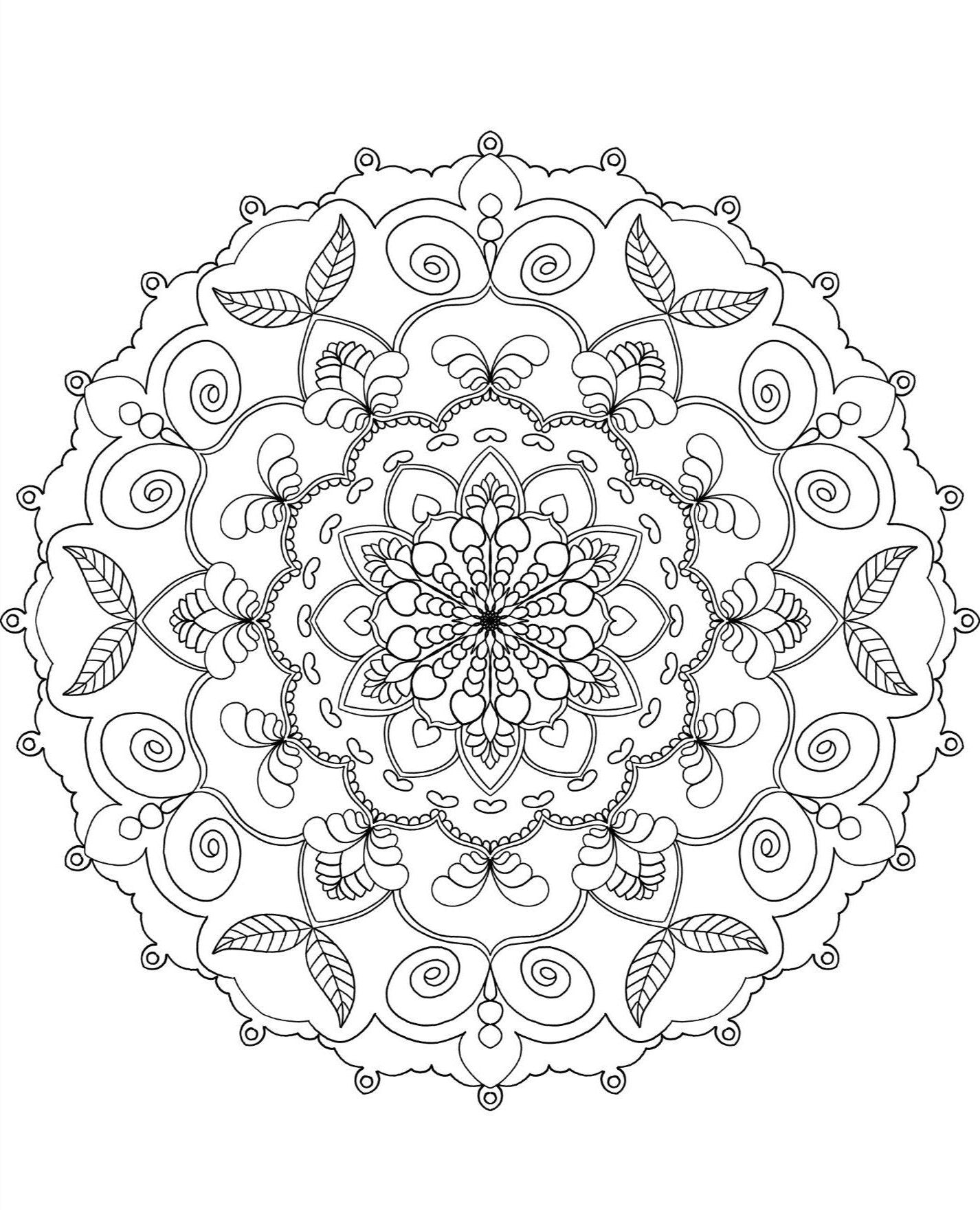 Mandala Coloring Pages 16 Hand Drawn Designs - Adult Coloring - 16 Pages digital download - Blululi