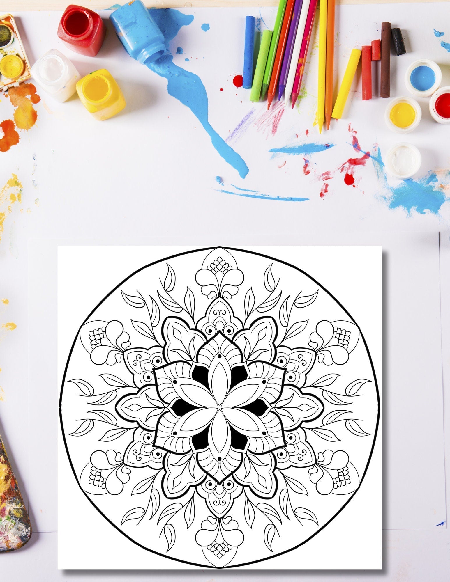 Mandala Coloring Pages 16 Hand Drawn Designs - Zentangle, Adult Coloring Pages, Antistress, Art Therapy" - 8.5x11 inches digital download - Blululi