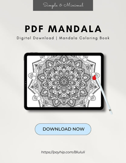 Mandala Coloring Pages 16 Hand Drawn Designs - Zentangle, Adult Coloring Pages, Antistress, Art Therapy" - 8.5x11 inches digital download - Blululi