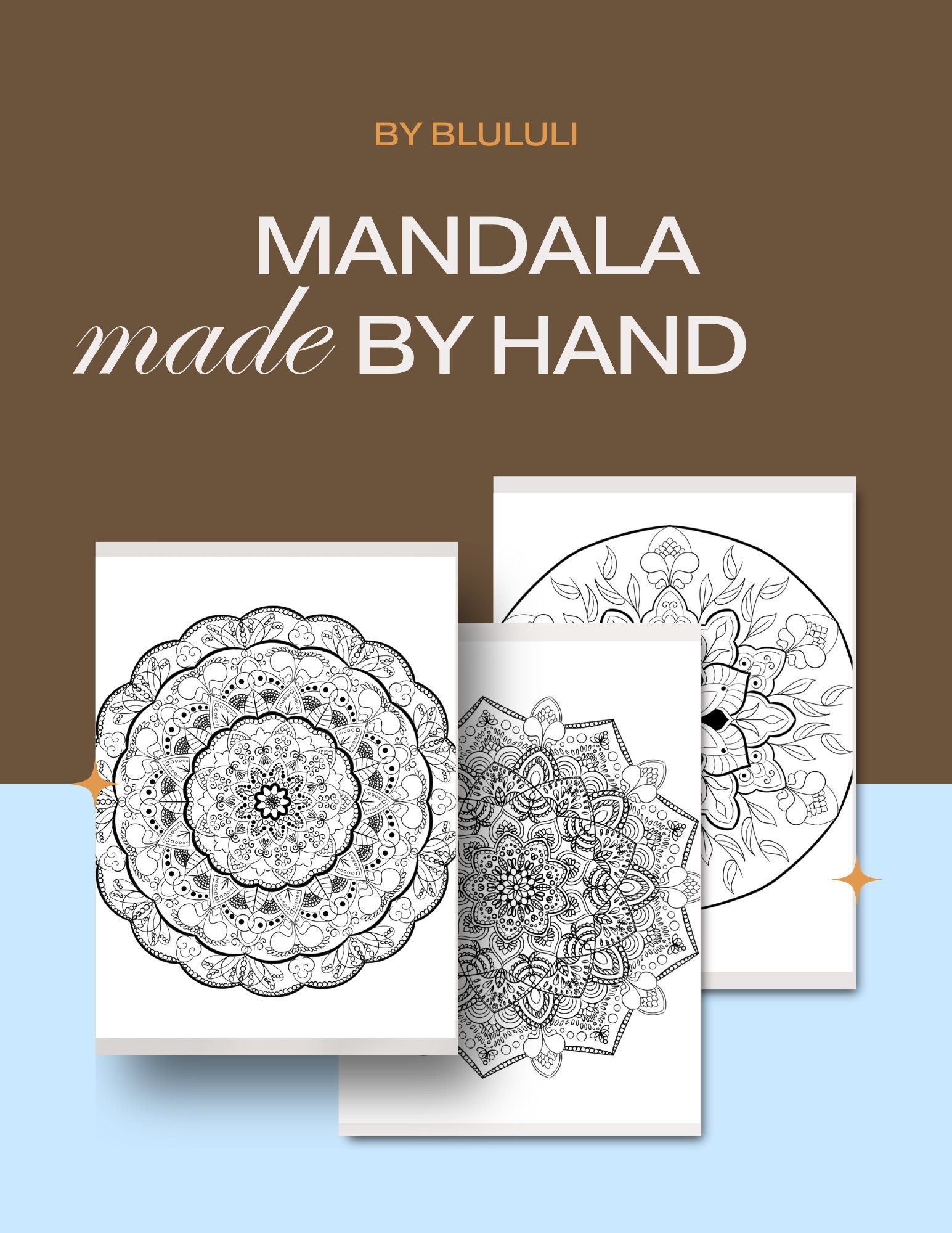 Mandala Coloring Pages 16 Hand Drawn Designs - Zentangle, Adult Coloring Pages, Antistress, Art Therapy" - 8.5x11 inches digital download - Blululi