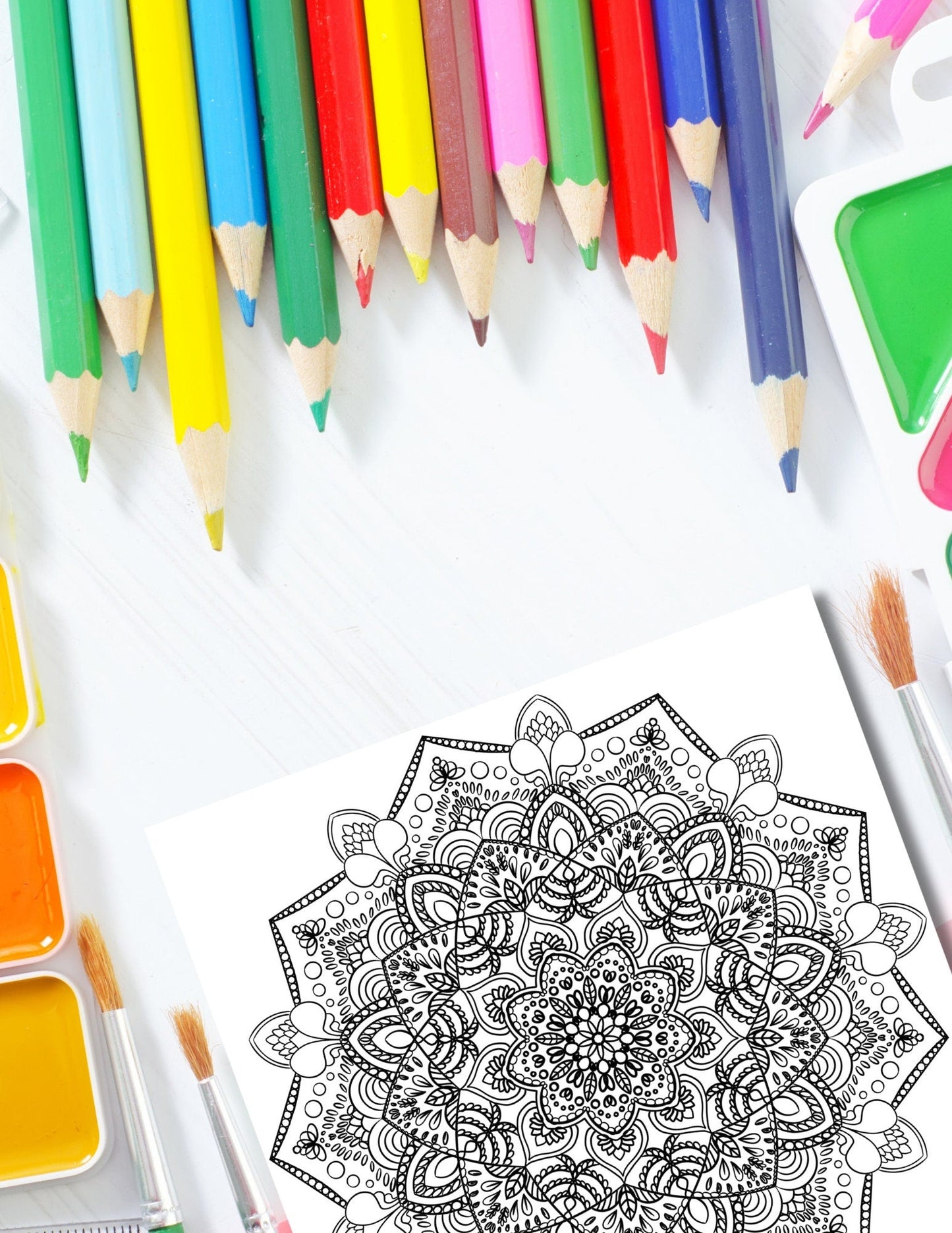 Mandala Coloring Pages 16 Hand Drawn Designs - Zentangle, Adult Coloring Pages, Antistress, Art Therapy" - 8.5x11 inches digital download - Blululi