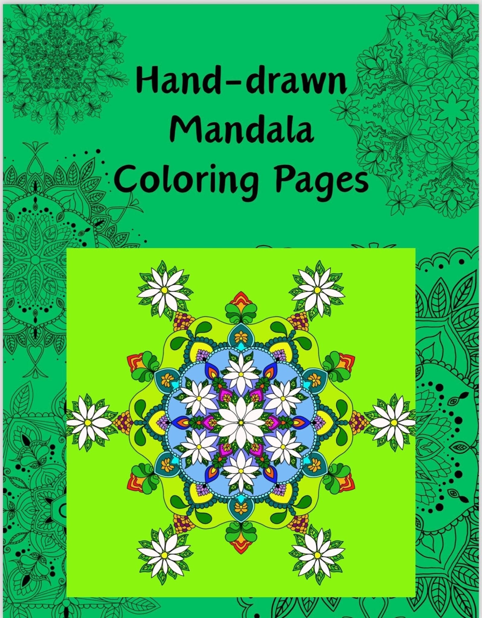 Mandala Coloring Pages - 16 Unique Hand - Drawn Designs digital download - Blululi