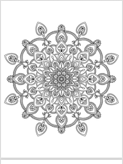 Mandala Coloring Pages - 16 Unique Hand - Drawn Designs digital download - Blululi