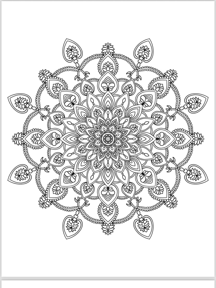 Mandala Coloring Pages - 16 Unique Hand - Drawn Designs digital download - Blululi