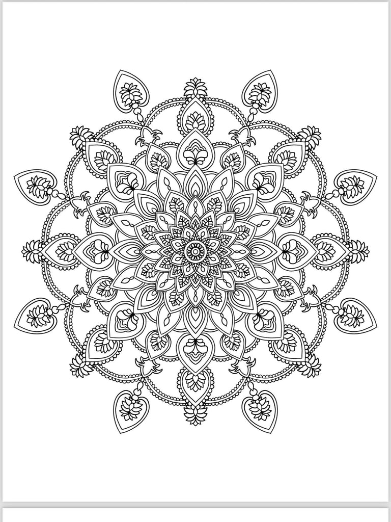Mandala Coloring Pages - 16 Unique Hand - Drawn Designs digital download - Blululi