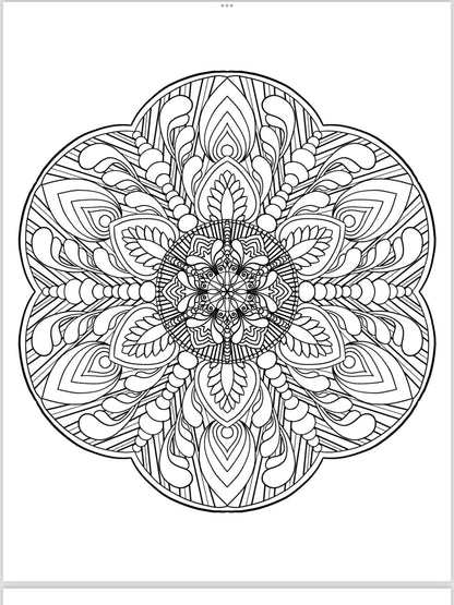 Mandala Coloring Pages - 16 Unique Hand - Drawn Designs digital download - Blululi