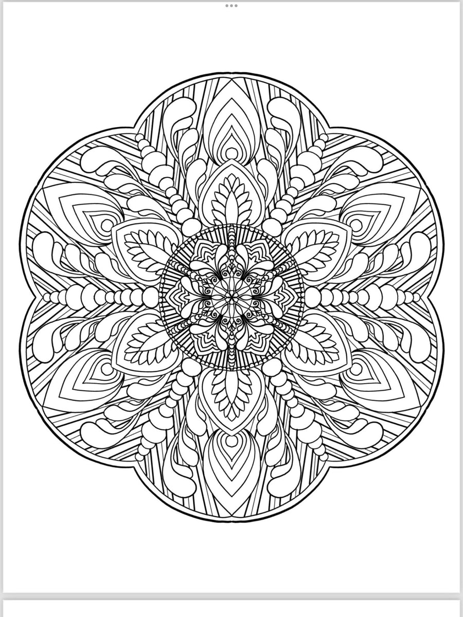 Mandala Coloring Pages - 16 Unique Hand - Drawn Designs digital download - Blululi