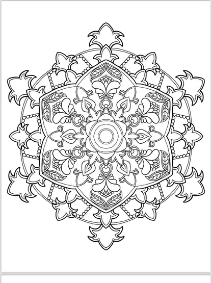 Mandala Coloring Pages - 16 Unique Hand - Drawn Designs digital download - Blululi