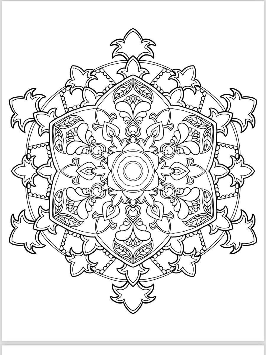 Mandala Coloring Pages - 16 Unique Hand - Drawn Designs digital download - Blululi