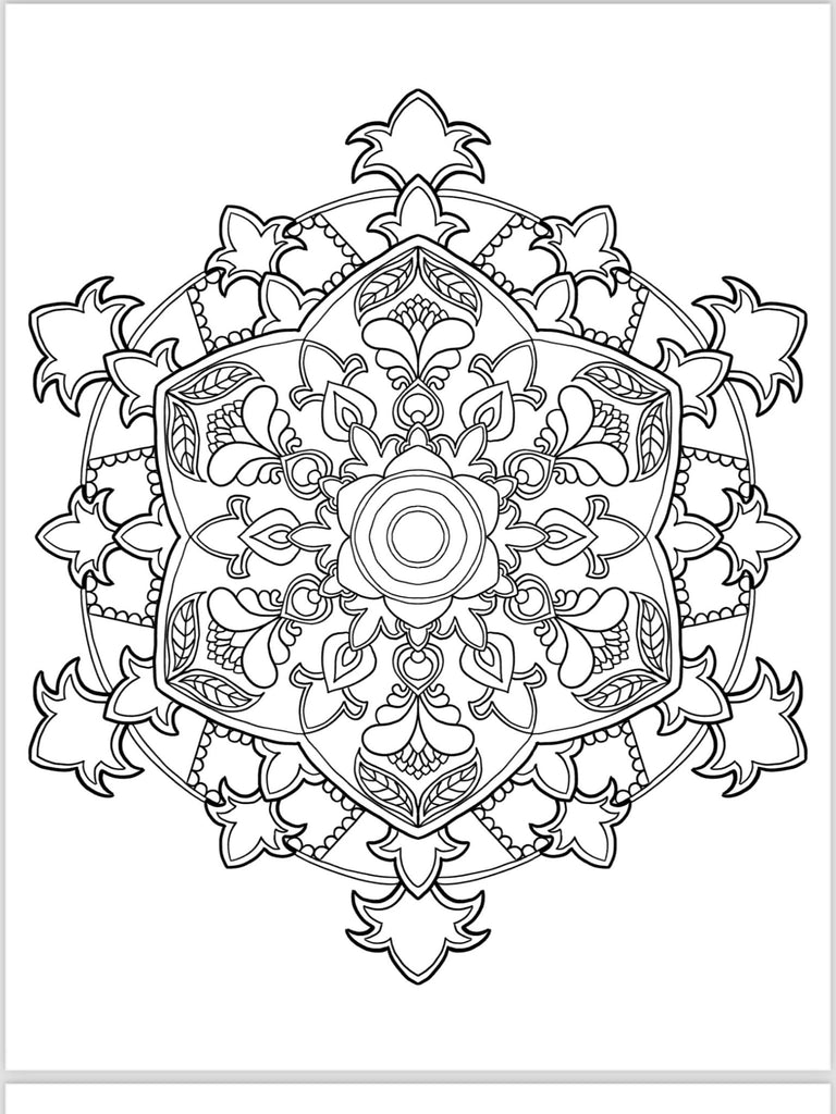 Mandala Coloring Pages - 16 Unique Hand - Drawn Designs digital download - Blululi