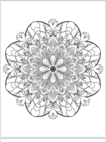 Mandala Coloring Pages - 16 Unique Hand - Drawn Designs digital download - Blululi