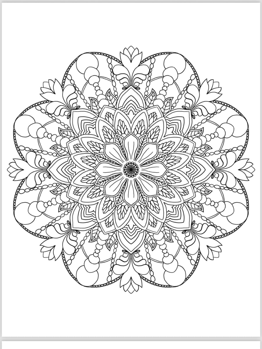 Mandala Coloring Pages - 16 Unique Hand - Drawn Designs digital download - Blululi