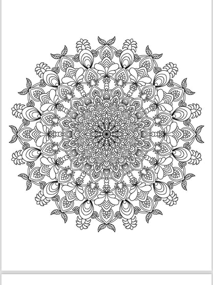 Mandala Coloring Pages - 16 Unique Hand - Drawn Designs digital download - Blululi