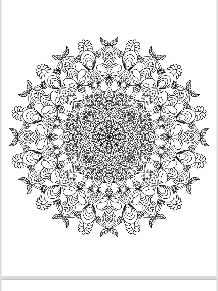 Mandala Coloring Pages - 16 Unique Hand - Drawn Designs digital download - Blululi