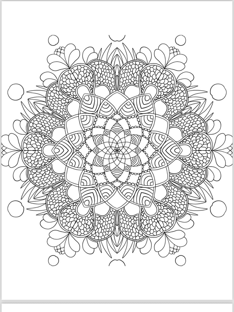 Mandala Coloring Pages - 16 Unique Hand - Drawn Designs digital download - Blululi