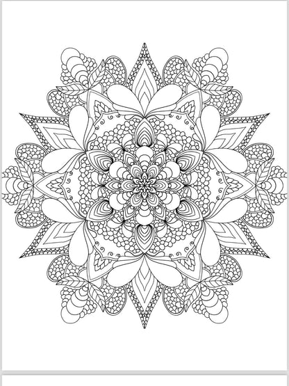 Mandala Coloring Pages - 16 Unique Hand - Drawn Designs digital download - Blululi