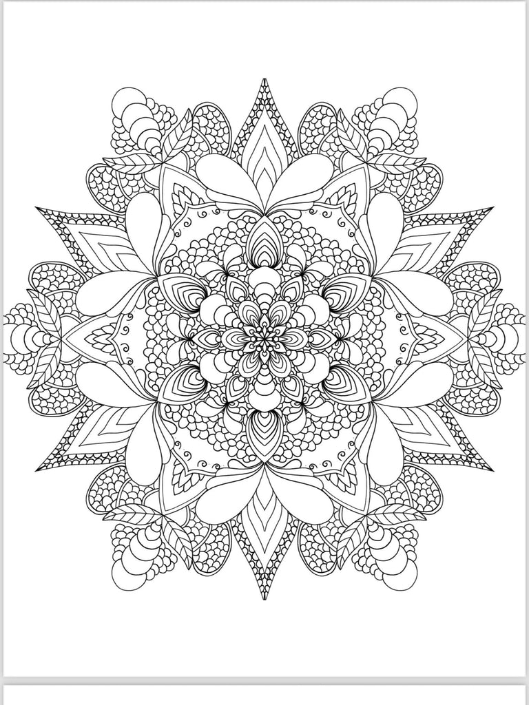 Mandala Coloring Pages - 16 Unique Hand - Drawn Designs digital download - Blululi