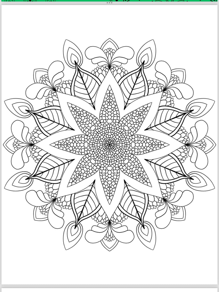 Mandala Coloring Pages - 16 Unique Hand - Drawn Designs digital download - Blululi
