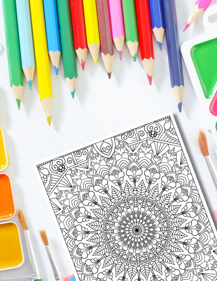 Mandala Coloring Pages volume 6 - 16 Hand Drawn Designs - Pattern Mandala, Adult Coloring Pages,Antistress,Art Therapy,stoner Coloring page digital download - Blululi