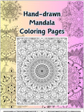 Mandala Coloring Pages volume 6 - 16 Hand Drawn Designs - Pattern Mandala, Adult Coloring Pages,Antistress,Art Therapy,stoner Coloring page digital download - Blululi