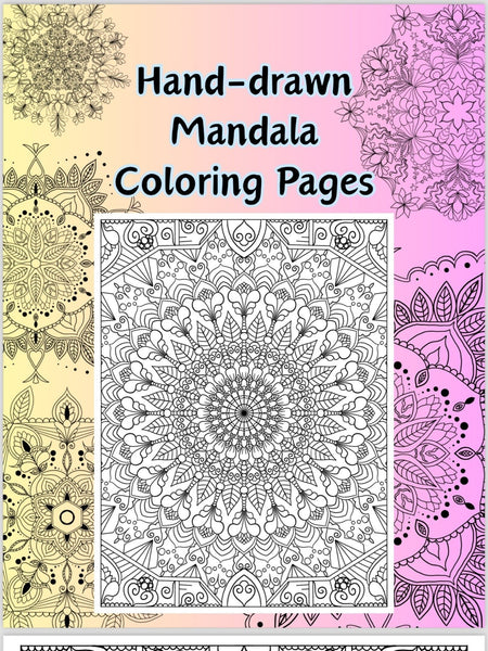 Mandala Coloring Pages volume 6 - 16 Hand Drawn Designs - Pattern Mandala, Adult Coloring Pages,Antistress,Art Therapy,stoner Coloring page digital download - Blululi