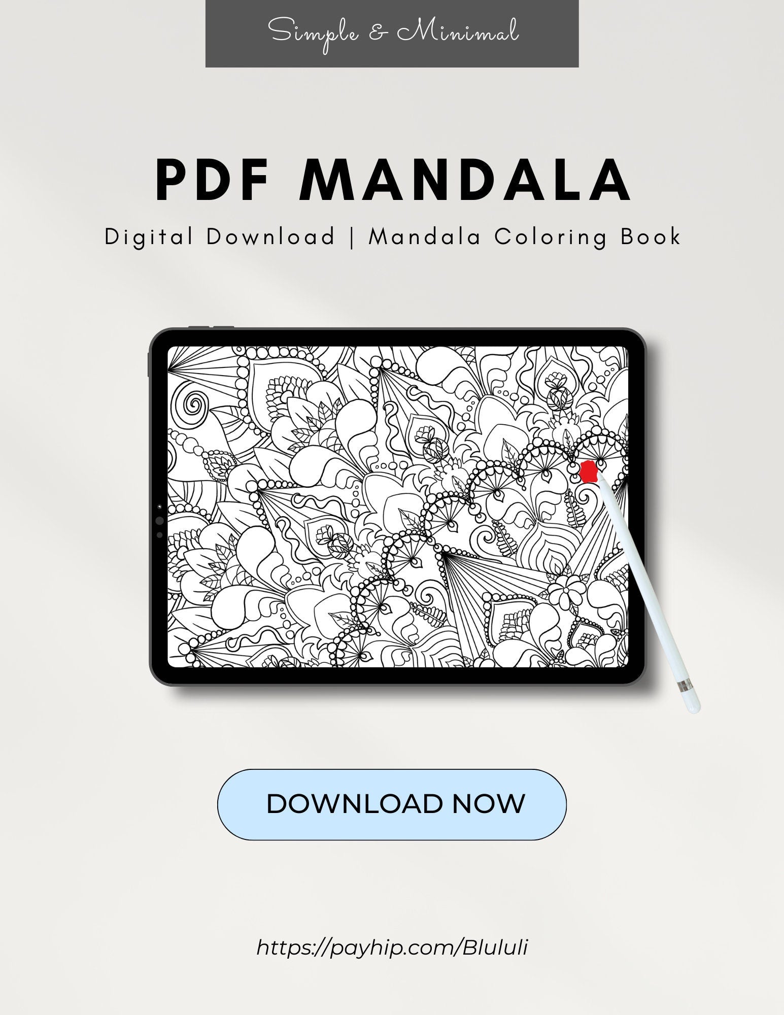 Mandala Coloring Pages Volume 6 - 8.5 x 11 inches digital download - Blululi