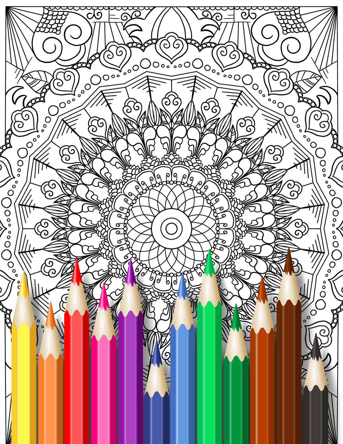 Mandala Coloring Pages Volume 6 - 8.5 x 11 inches digital download - Blululi