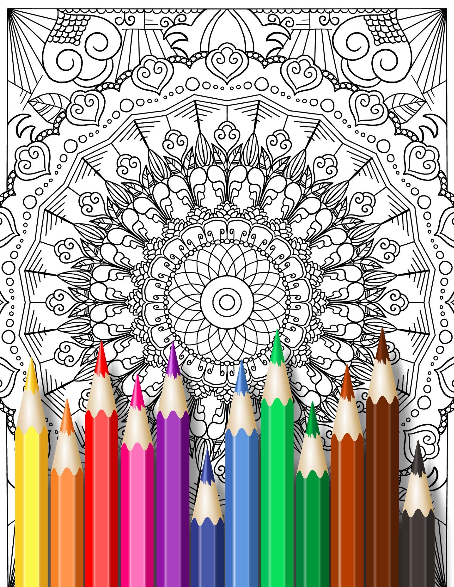 Mandala Coloring Pages Volume 6 - 8.5 x 11 inches digital download - Blululi