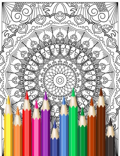 Mandala Coloring Pages Volume 6 - 8.5 x 11 inches digital download - Blululi