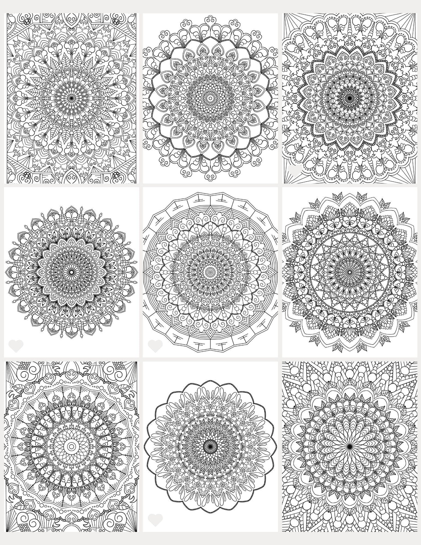 Mandala Coloring Pages Volume 6 - 8.5 x 11 inches digital download - Blululi