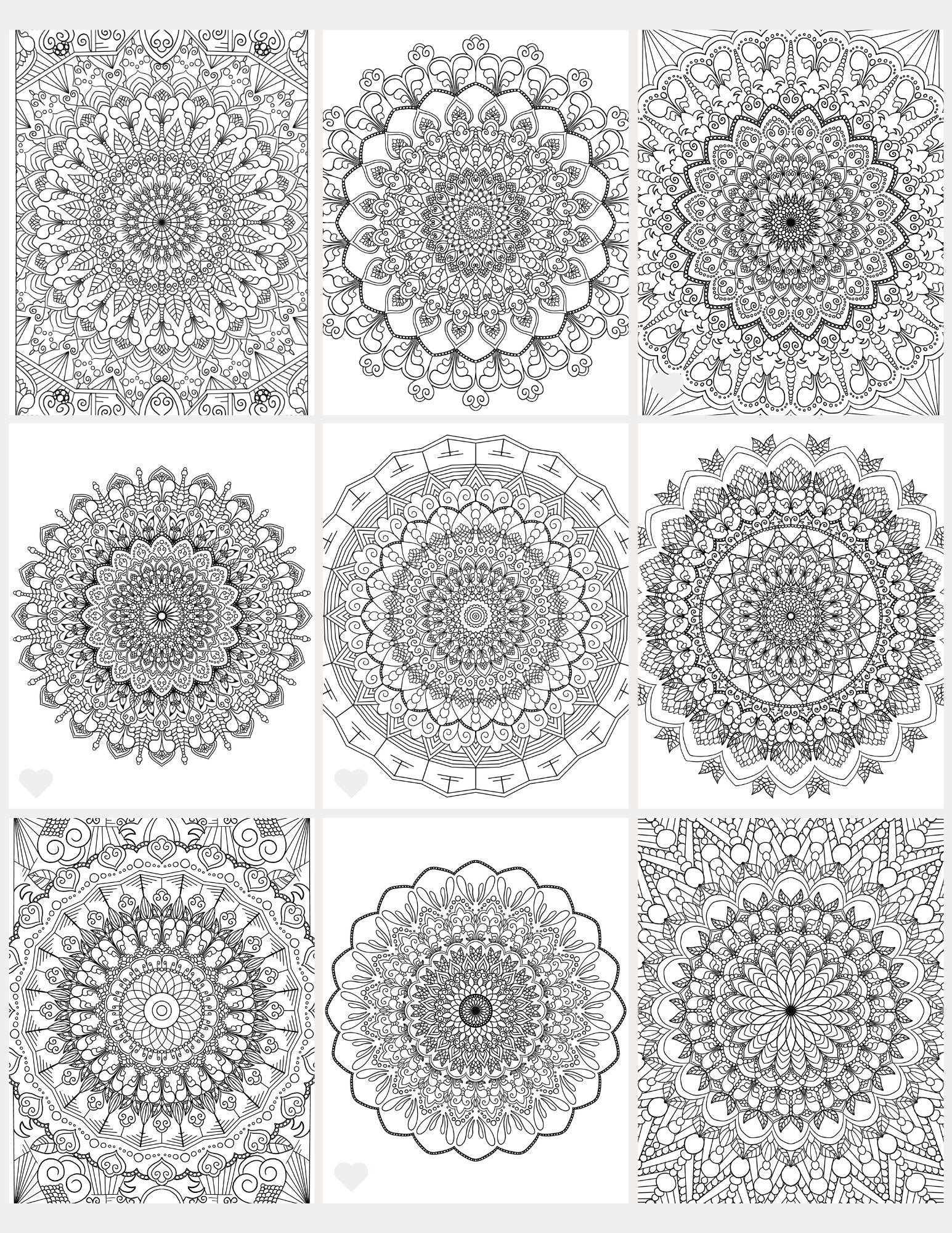 Mandala Coloring Pages Volume 6 - 8.5 x 11 inches digital download - Blululi