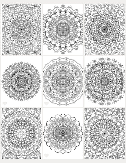 Mandala Coloring Pages Volume 6 - 8.5 x 11 inches digital download - Blululi