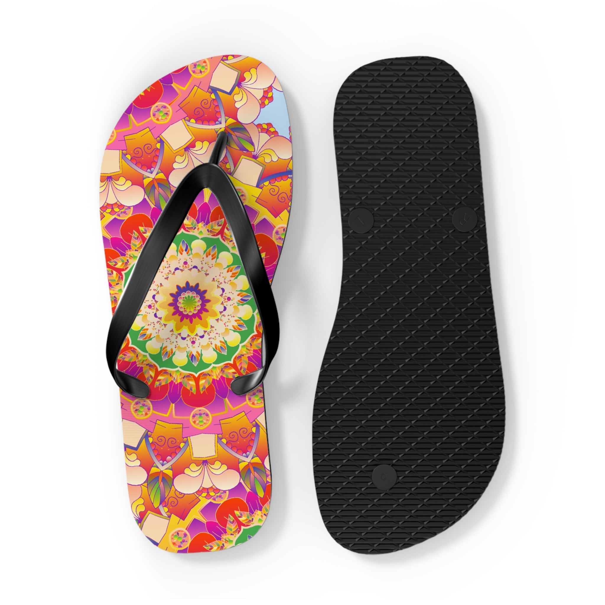 Mandala Flip Flops: Colorful & Intricate Design Shoes - Blululi