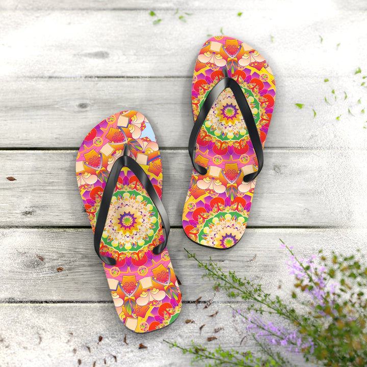 Mandala Flip Flops: Colorful & Intricate Design Shoes - Blululi