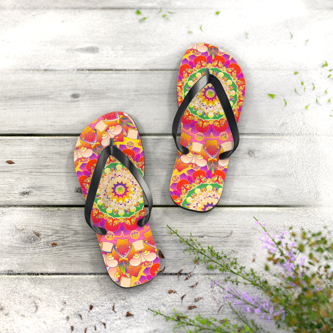 Mandala Flip Flops: Colorful & Intricate Design Shoes - Blululi