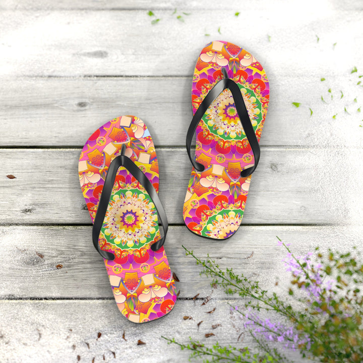 Mandala Flip Flops: Colorful & Intricate Design Shoes - Blululi