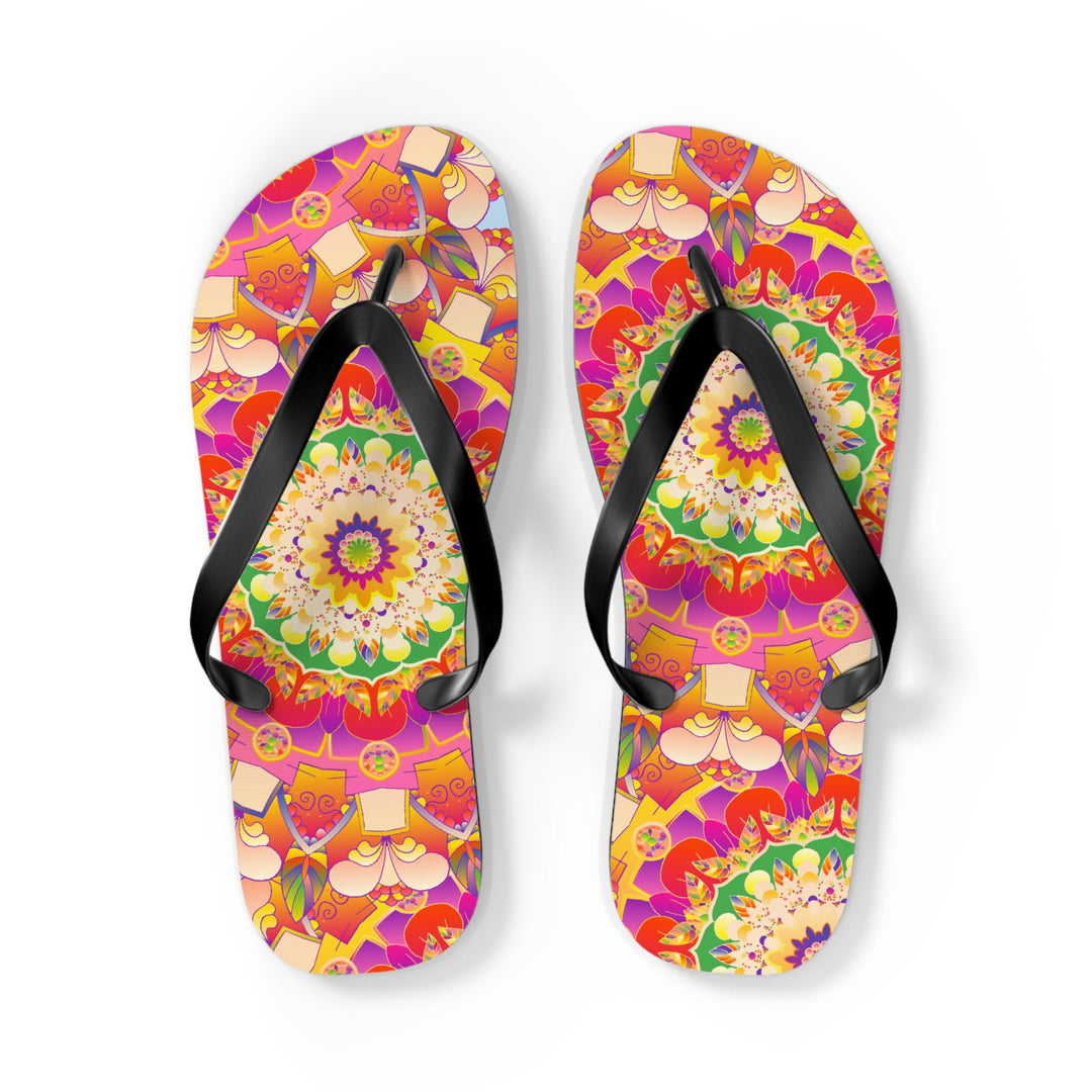 Mandala Flip Flops: Colorful & Intricate Design Shoes - Blululi