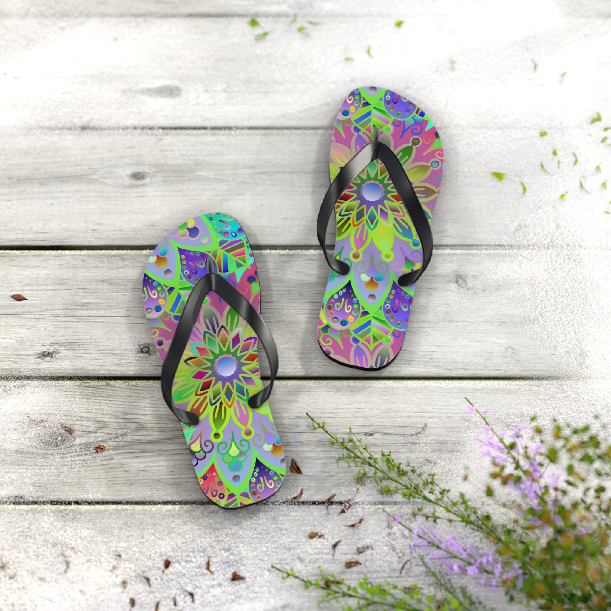 Mandala Flip Flops Shoes - Blululi