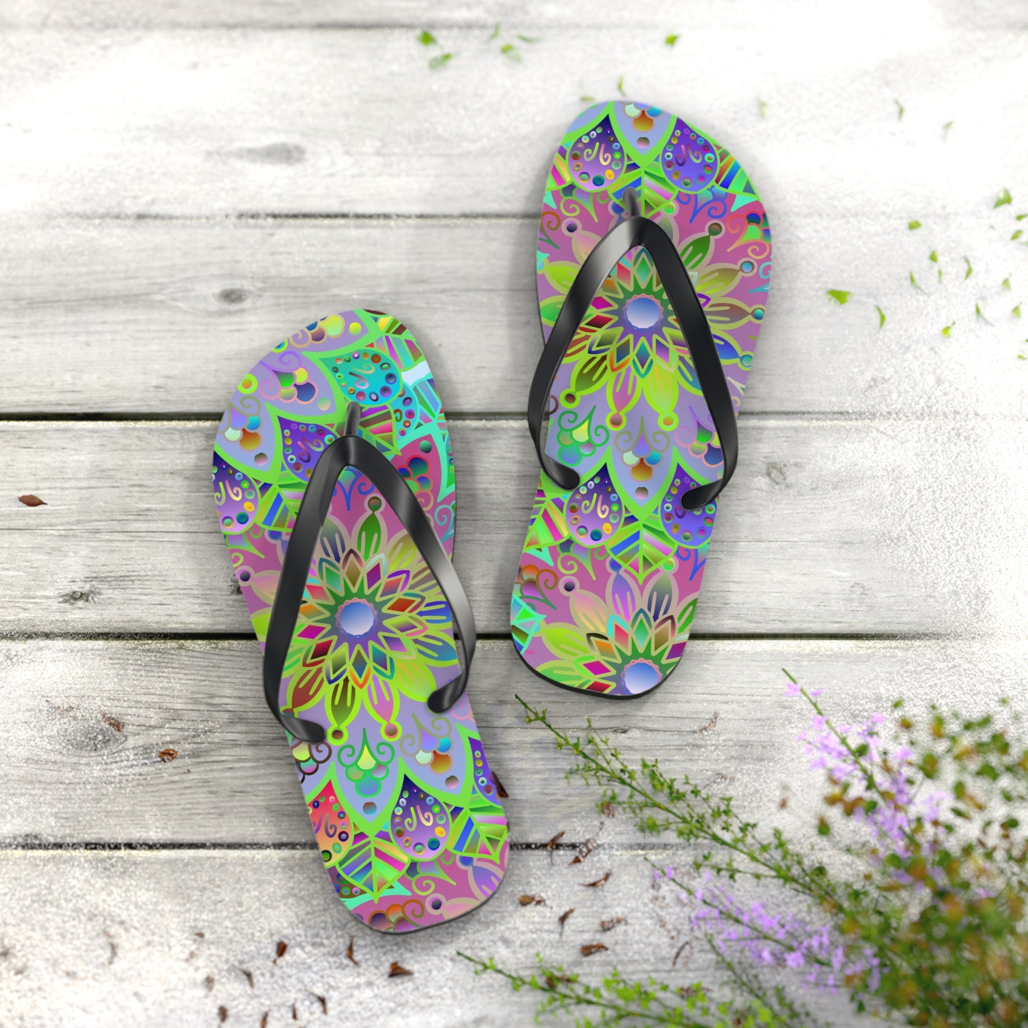 Mandala Flip Flops Shoes - Blululi