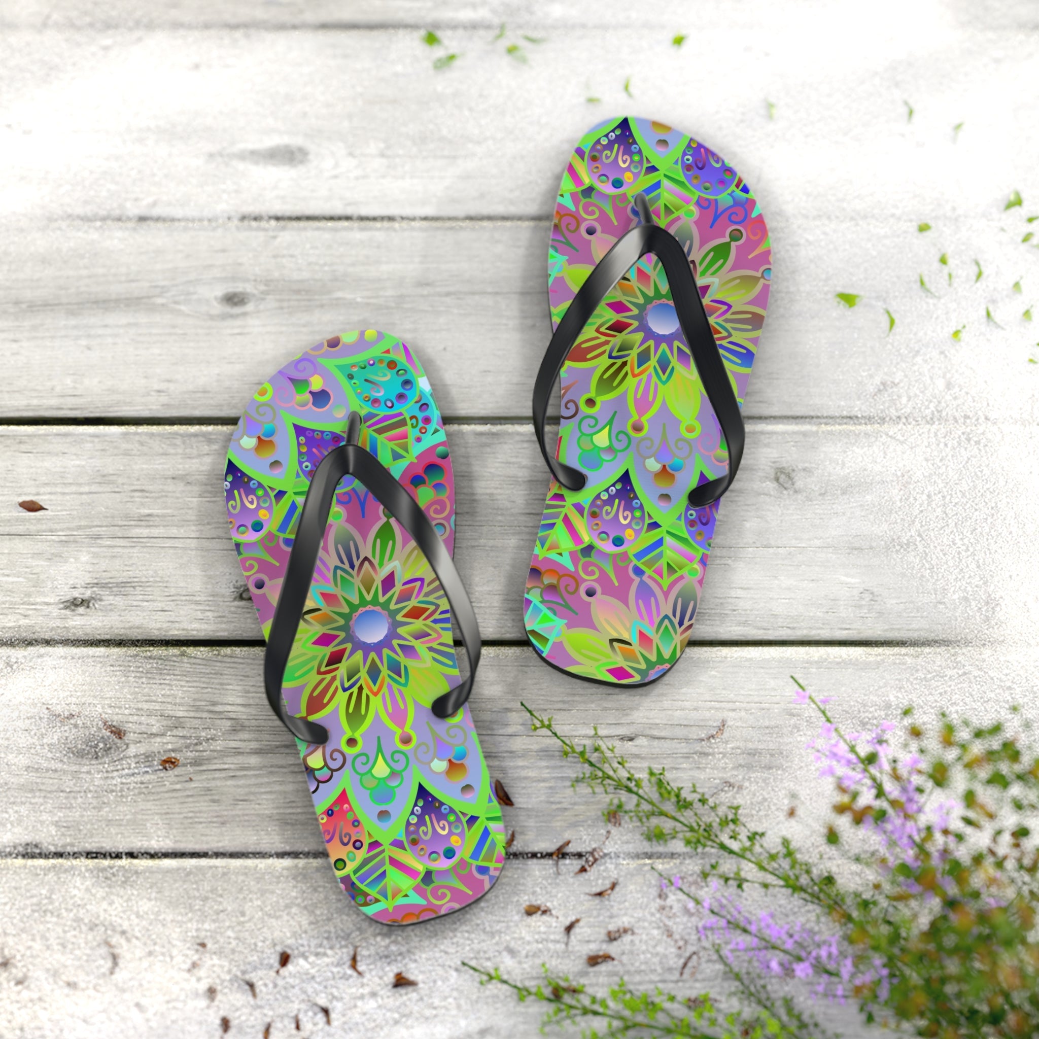 Mandala Flip Flops Shoes - Blululi